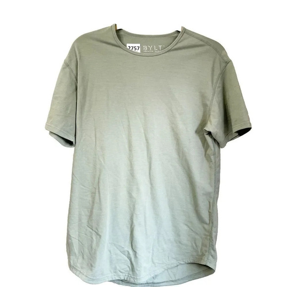 BYLT Mens Green T Shirt Medium Premium Basics Drop Cut Short Sleeve Pullover Top - Picture 1 of 9